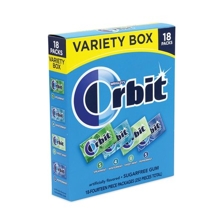 ORBIT Sugar-Free Chewing Gum Variety Box, Four Mint Flavors, 14 Pieces, 18PK 11437